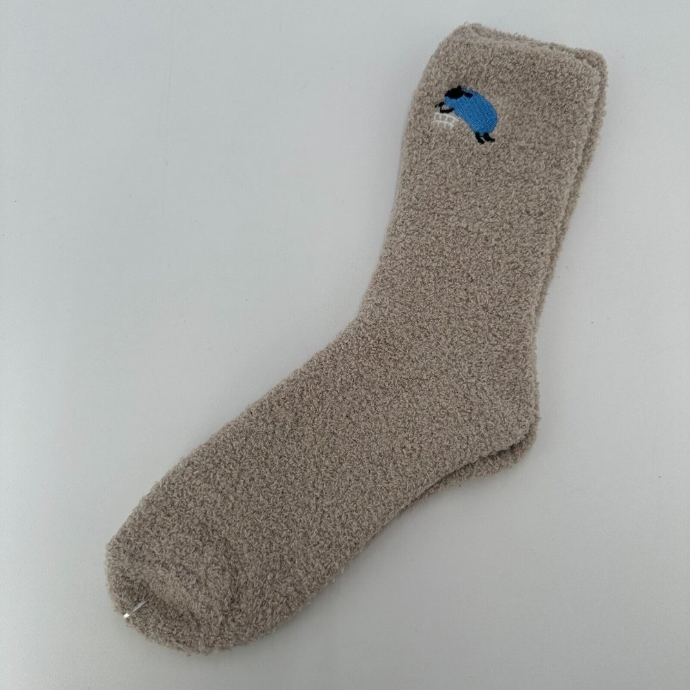 Soft Surroundings Sleepy Sheepy Socks in Stone OS Fuzzy Comfy Socks Lounge NEW